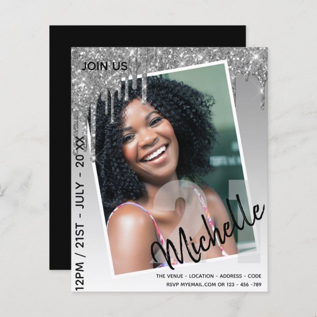 Glitter de Drivers de FOTO aniversário de 21 anos  (Frente/Verso)