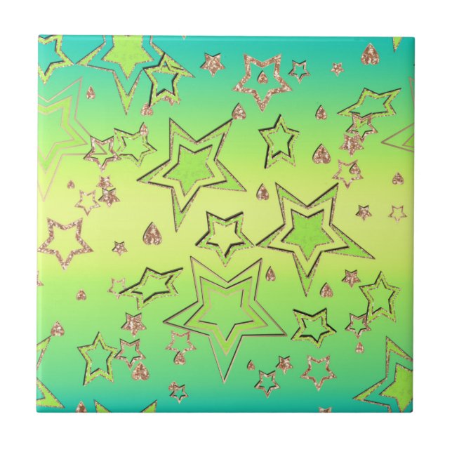 Glitter de gradiente natalício brilhando estrelas  (Frente)