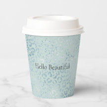 Glitter de Impressão de Leopardo Azul