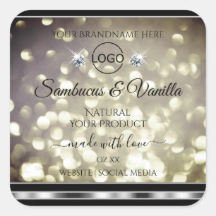 Glitter de Platina Sparkle Etiquetas de produto Et