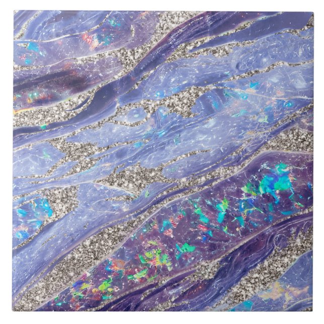 Glitter de prata púrpura do mármore amarelo Elegan (Frente)