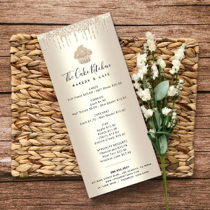 Glitter Dourado Coloca Cupcake pastelaria Menu Che