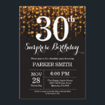 Glitter Dourado de Convite para aniversário de 30<br><div class="desc">Surpreenda o aniversário de 30 anos Invitation com luzes de sequência Douradas com fundo de luz Dourada. Dourado Aniversário. Aniversário Adulto. Homens ou Mulheres no Dia Convidam. 13 15 16º 18º 20 21rua 30 40º 50º 60º 80 de 70 100º, qualquer idade. Para mais personalização, clique no botão "Personalizar" e...</div>