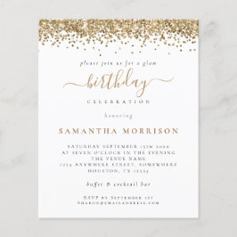 Glitter Dourado de Orçamento Qualquer Convite para