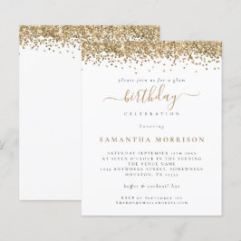 Glitter Dourado de Orçamento Qualquer Convite para