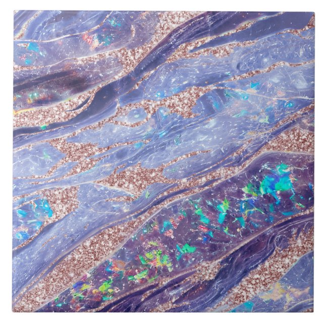 Glitter Dourado de Rosa púrpura de mácula branca E (Frente)