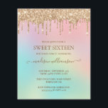 Glitter Dourado e Rainbow Sweet 16<br><div class="desc">Coloque o design do Convite de festas Glitter Dourado.O modelo está configurado para que tudo o que você precisa fazer é adicionar os detalhes da sua parte. Também estão disponíveis artigos de papelaria e de festa correspondentes.</div>