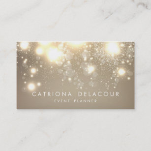 Glitter Dourado Elegante Bokeh Luxe Cartão de visi