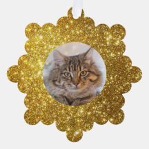 Glitter Dourado Elegante - Gato Personalizado
