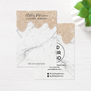 Glitter dourado mármore goteja com colar de joias