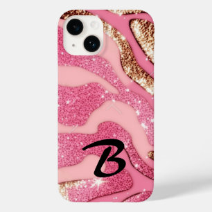 Glitter Dourado Rosa Monograma