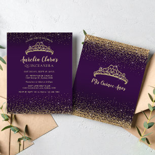 Glitter Dourado Violeta-Geleta-BUDGET Tiara Quince