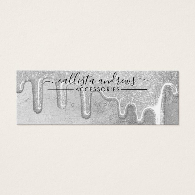 Glitter espesso de Prata Glam com tela (Frente)