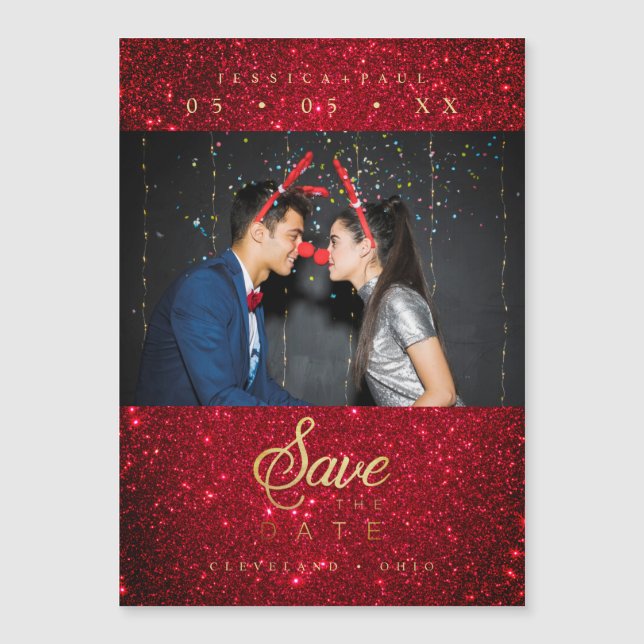 Glitter Fun Photo Christmas Couple Whimsical Font (Frente)