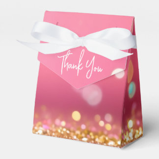 Glitter Glitter Dourado Rosa Doce - Obrigado Caixa