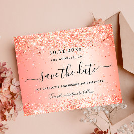 Glitter laranja de aniversário de orçamento salve