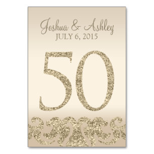 Glitter Look Wedding Table Number - Cartão de Mesa