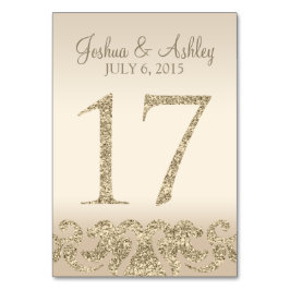 Glitter Look Wedding Table Number - Cartão de Mesa