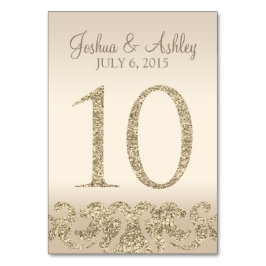 Glitter Look Wedding Table Number - Cartão de Mesa
