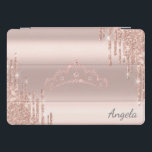 Glitter Moderno Coloca Diamantes Dourados de Rosa,<br><div class="desc">Derramamento de brilho elegante,  e diamantes tiara em fundo de ouro rosa. Um design elegante e sofisticado.</div>