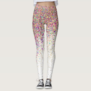 Glitter Moderno do Arco-Íris Esmaga Leggings Prese
