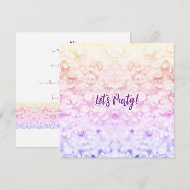 Glitter Party Invitation  (Frente/Verso)