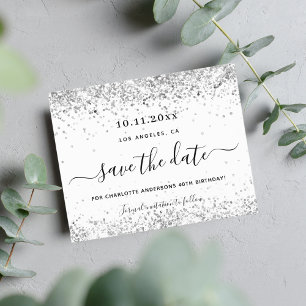 Glitter prata branco de aniversário de orçamento s