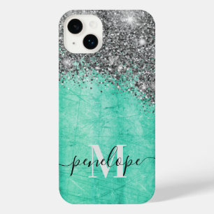 Glitter prateado e metal