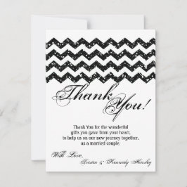 Glitter preto de Cartões de agradecimentos 4x5 FLA