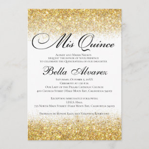 Glitter Quinceañera Convite Mis Quince