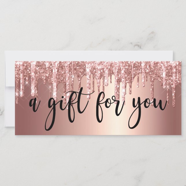 Glitter rosa de cobre elegante goteja unhas (Frente)