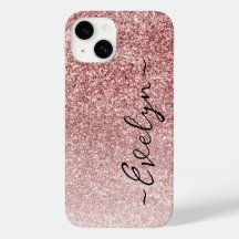 Glitter rosa de tendência personalizada