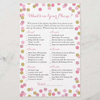 Glitter rosa e Dourado O que há no seu jogo telefô