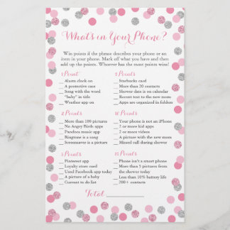 Glitter rosa e prata O que há no seu jogo telefôni