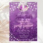 Glitter Roxo Doce 16 Euphoria Convite<br><div class="desc">Este doce e tenente convite de festas de dezesseis irá dar o tom para o perfeito partido eufórico!</div>