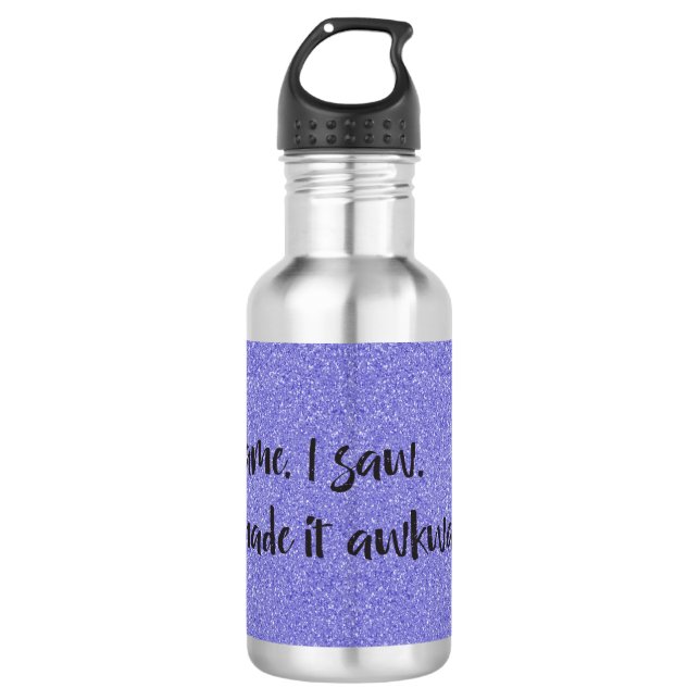 Glitter Roxo Eu Fiz Uma Garrafa De Água (Frente)