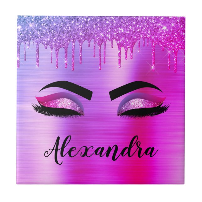 Glitter Roxo Eyelashes Eyelashes Monograma (Frente)