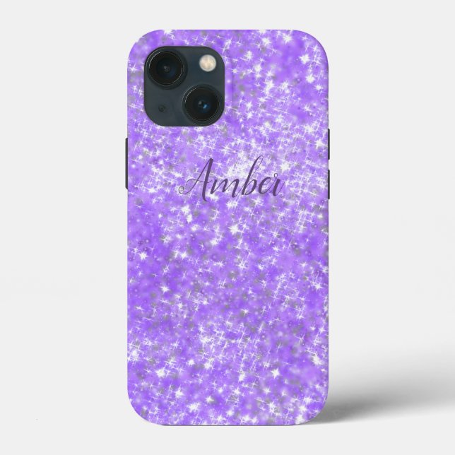Glitter Roxo Sparkle Personalizado Elegante (Verso)