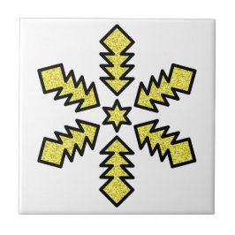 Glitter Snowflake - Yellow Star