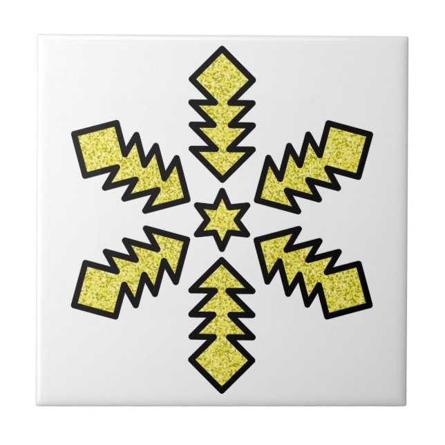 Glitter Snowflake - Yellow Star (Frente)