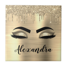 Glitter Sparkle Eyelashes Dourado Nome do Monogram