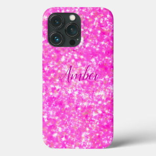 Glitter Sparkle Rosa Quente Personalizado