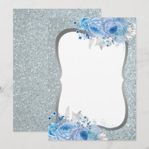 Glitter Vazio Floral Convite