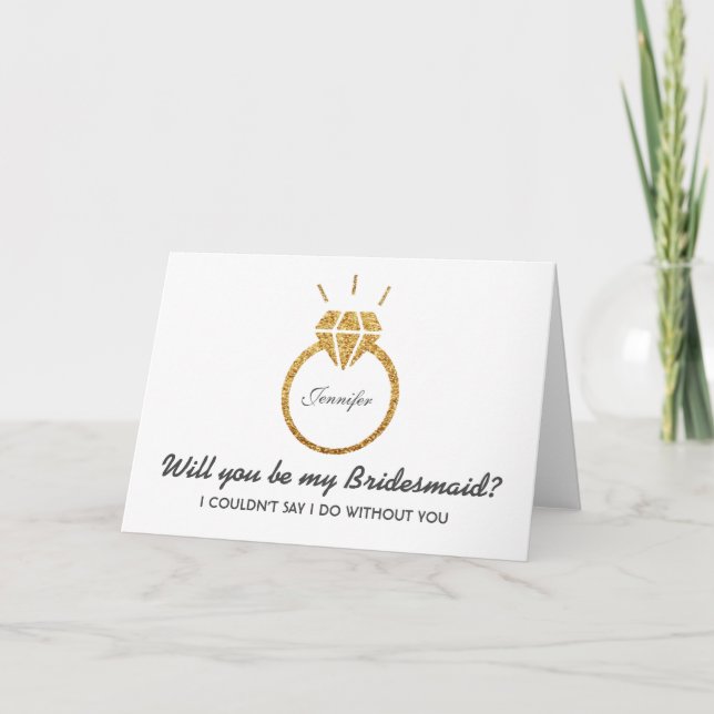 Glitter, Você Será Meu Convite Para A Bridesmaid? (Frente)