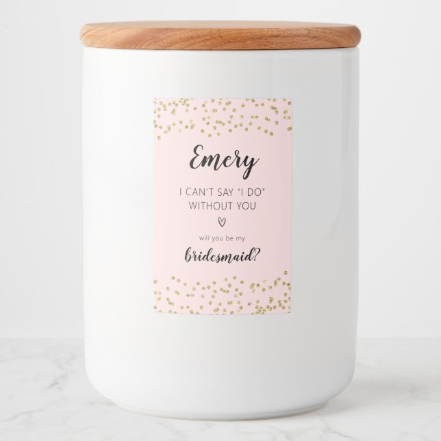 Glitter, você será minha etiqueta adesiva da dama  (Frente)