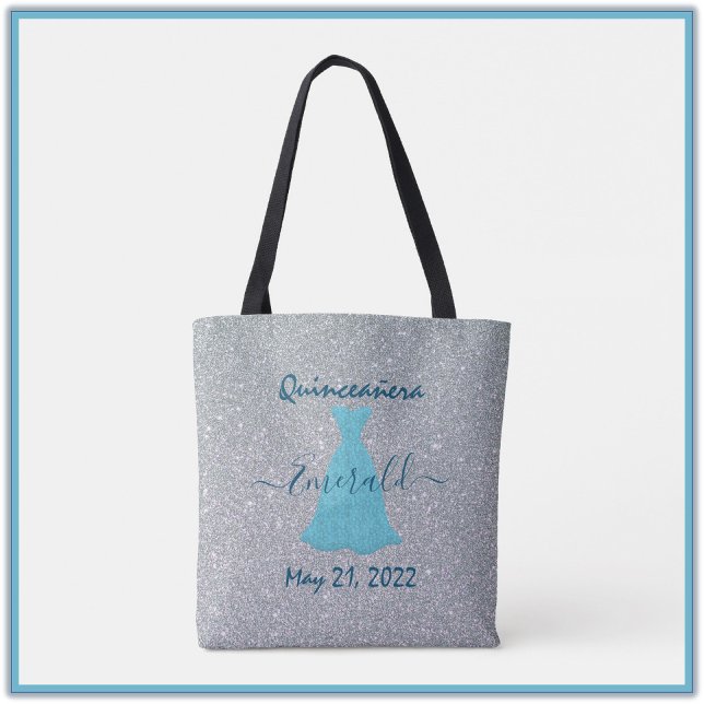 Glittering Quinceanera Comemorando Tote Bag (Criador carregado)