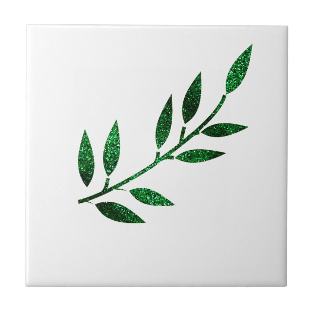 Glittery Emerald Green Leaf Gift Decor Party Favor (Frente)