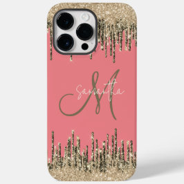 Glittery Glittery Pink & Monograma de Ouro