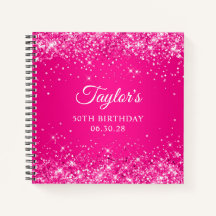 Glittery Hot Pink Ombre 50th Aniversário Guest