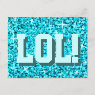 Glitz Azul 'LOL!' cartão postal